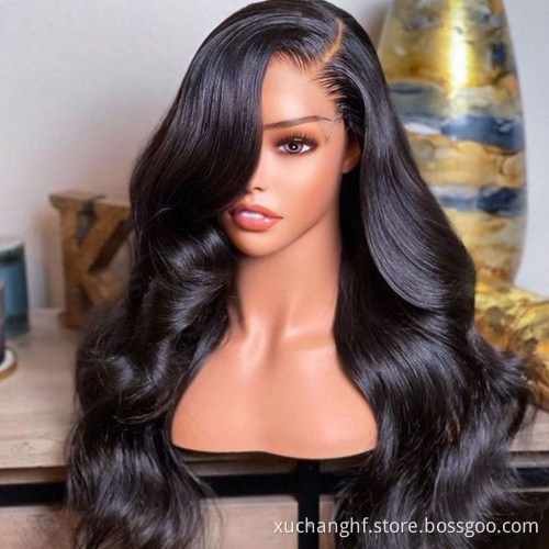 Cambodian Vendor 40 Inch Pre Plucked Loose Deep Wave Swiss Lace Front Wigs 100 % Brazilian Human Hair Wig For African Americans